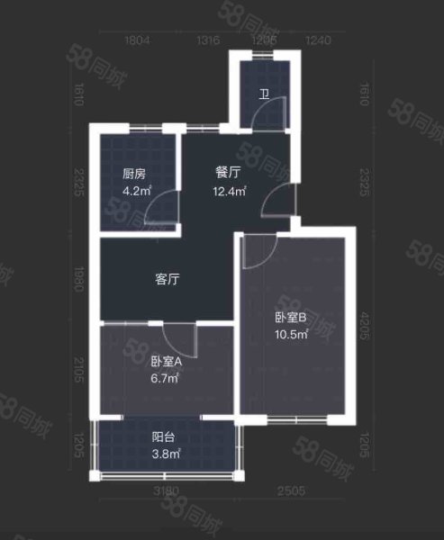 煤厂宿舍(蜀山)2室1厅1卫49.58㎡南85万