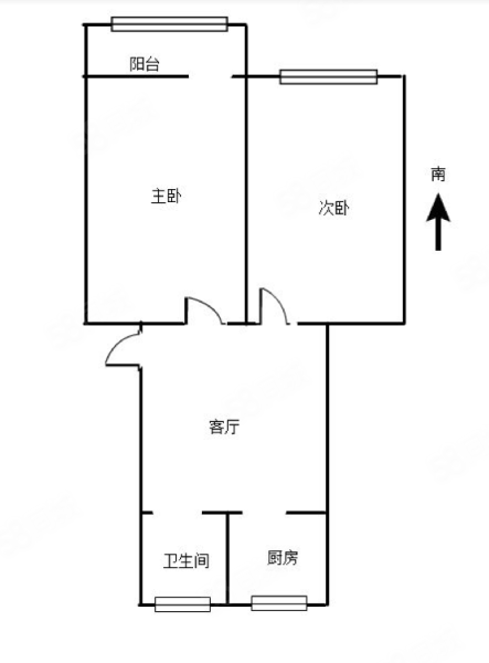 新街社区2室1厅1卫50.95㎡南135万