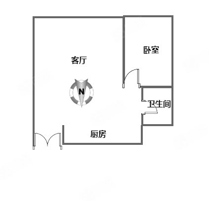 博雅金融广场1室1厅1卫61.08㎡南60万