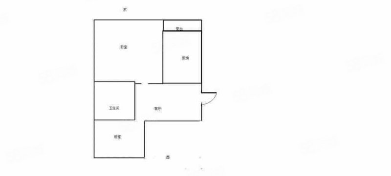 民生路小区(民生路1号,亚麻六道街1号-5号(单号),香滨路50号)2室0厅1卫53㎡南北72万