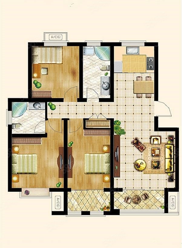 中仁澜山悦府3室2厅2卫118㎡南北86万