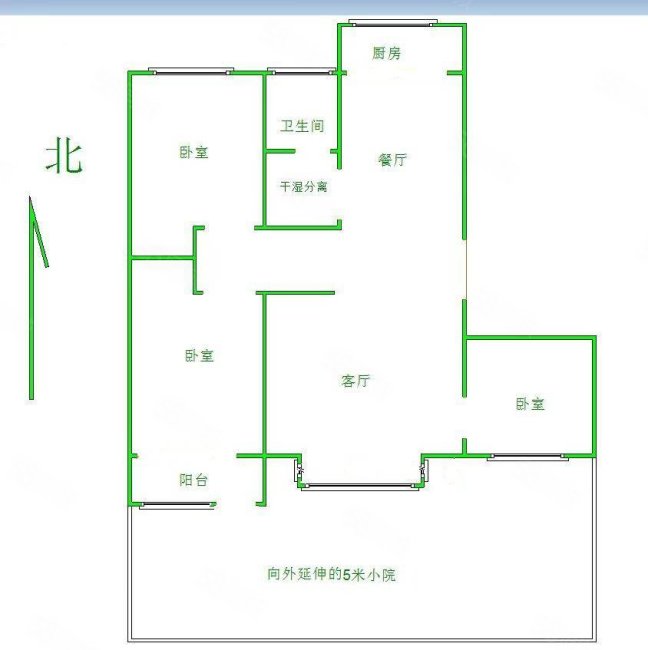 阳光水岸3室2厅1卫116㎡南北109万