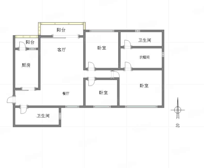 恒大世纪城3室2厅2卫120㎡南北144万