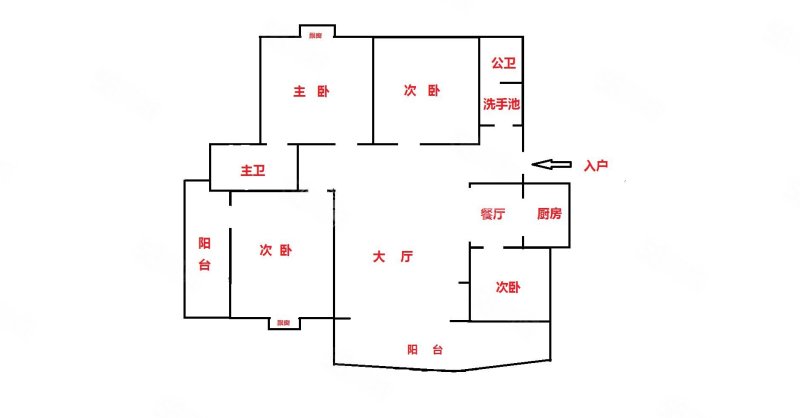 观桥御景4室2厅3卫179.8㎡南北258万