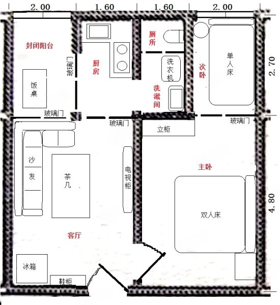 黄水林湖郡2室2厅1卫62.36㎡北36万