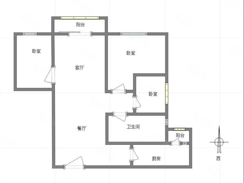 格力两江总部公园聆湖居3室2厅1卫90㎡南北64万