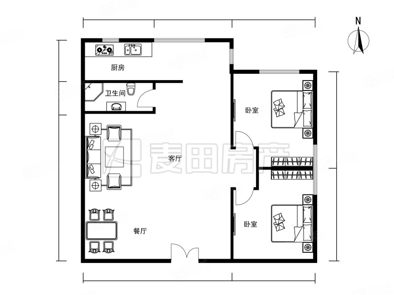 上地东里2室1厅1卫63.9㎡北699万