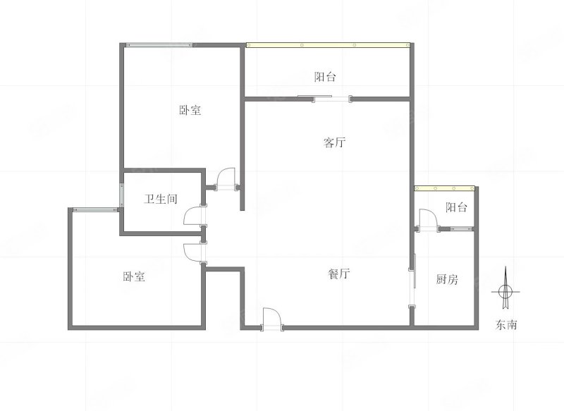 珠江国际(B区)2室2厅1卫89㎡南125万