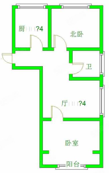 升平路二小区2室1厅1卫56㎡南北69万