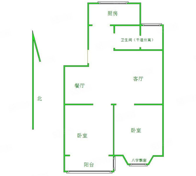 秀兰城市花园2室2厅1卫78㎡南北67万