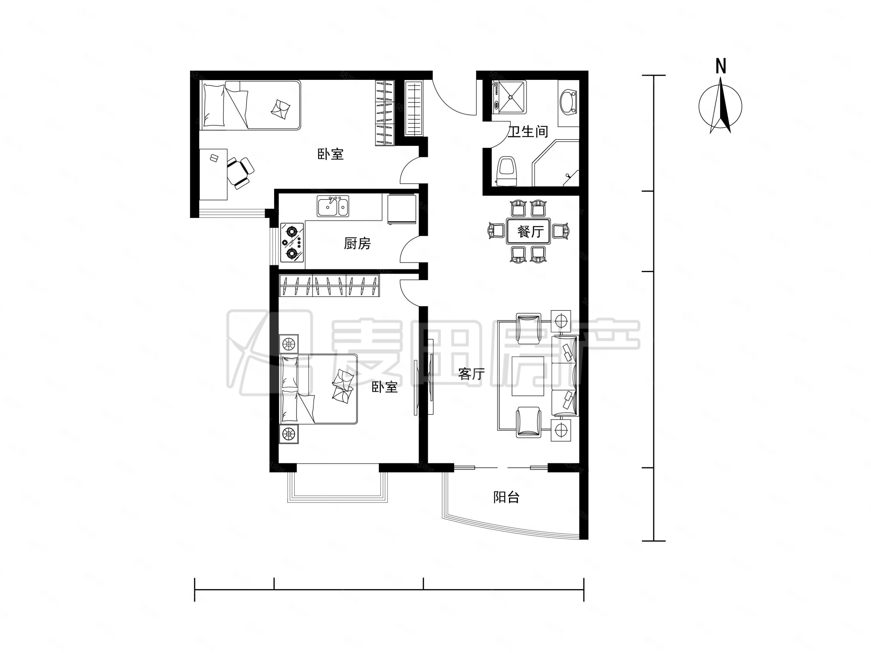 北京城建世华泊郡2室1厅1卫85.83㎡南580万