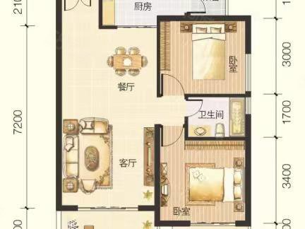 铁路二十四街B区2室1厅1卫55.5㎡南北12.8万