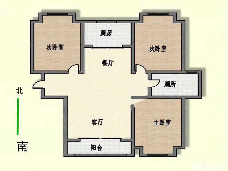 荣盛阿尔卡迪亚文景苑3室2厅1卫111㎡南北139万