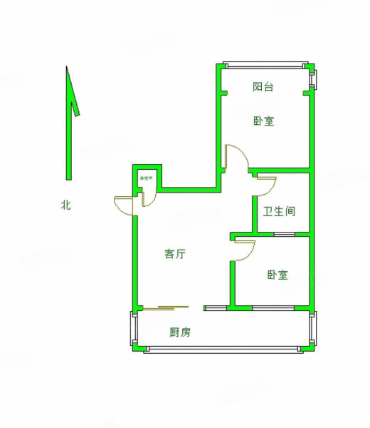 仁和小区2室1厅1卫80㎡南北50万