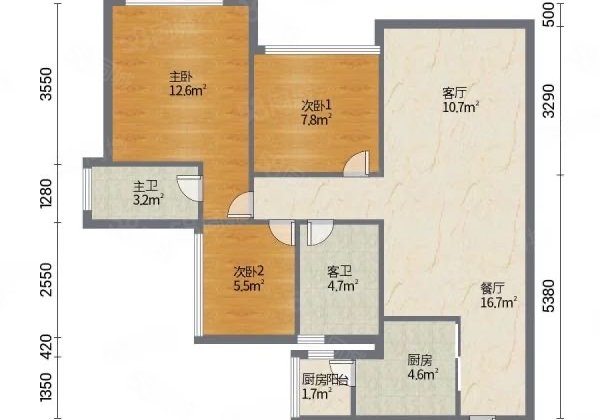 龙光碧桂园悦府3室2厅91.1㎡90万二手房图片