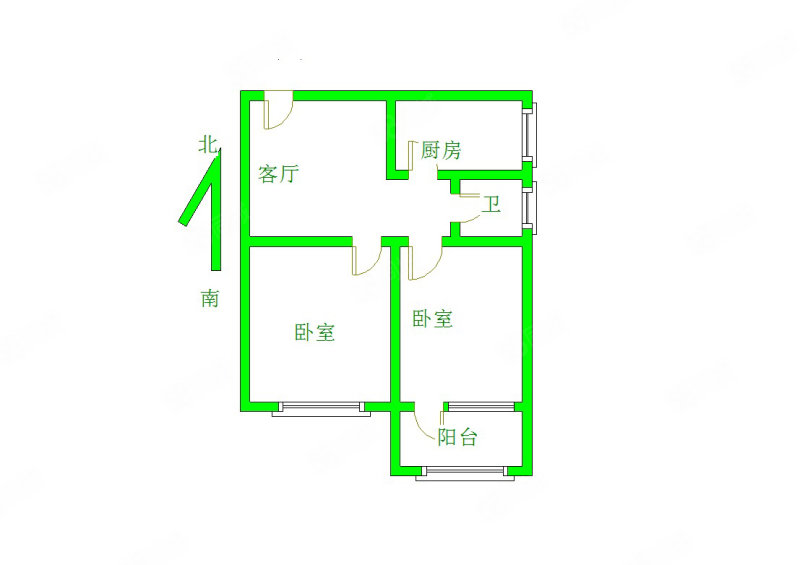 冶金东生活区2室1厅1卫60㎡南北37.5万