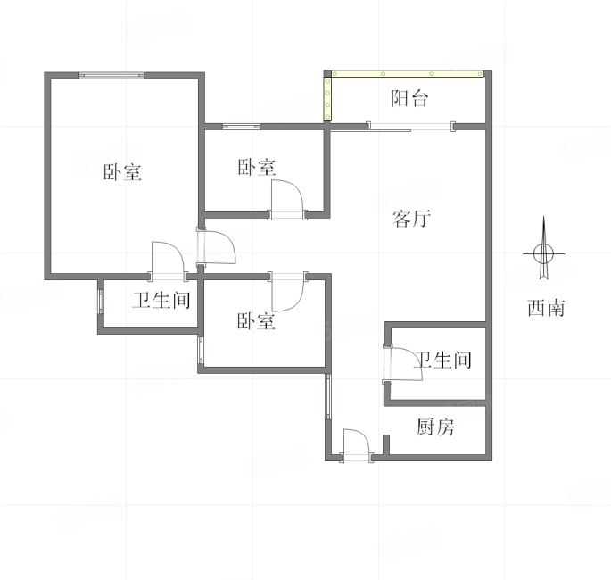 和谐苑3室2厅2卫103.47㎡南北83万