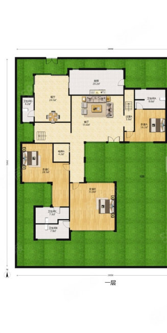 御府7室2厅8卫829㎡南北2400万