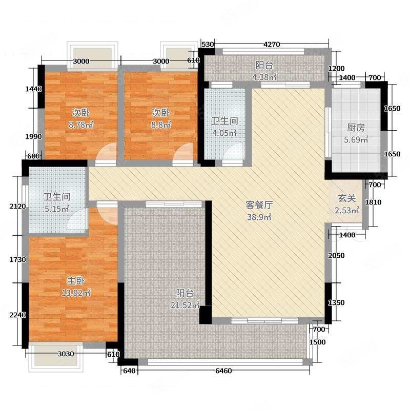 【10图】经开区书香苑 三加一户型 的房率高 实用面积大 绿化好,武陵