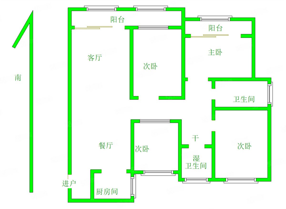 祥生观棠府4室2厅2卫136.6㎡南北118万
