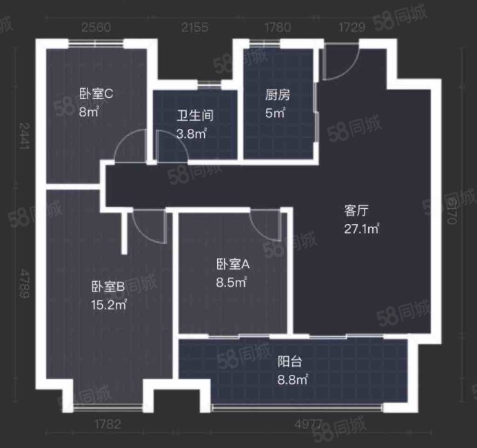 万科翡翠天际(C区)3室2厅1卫101.25㎡南250万