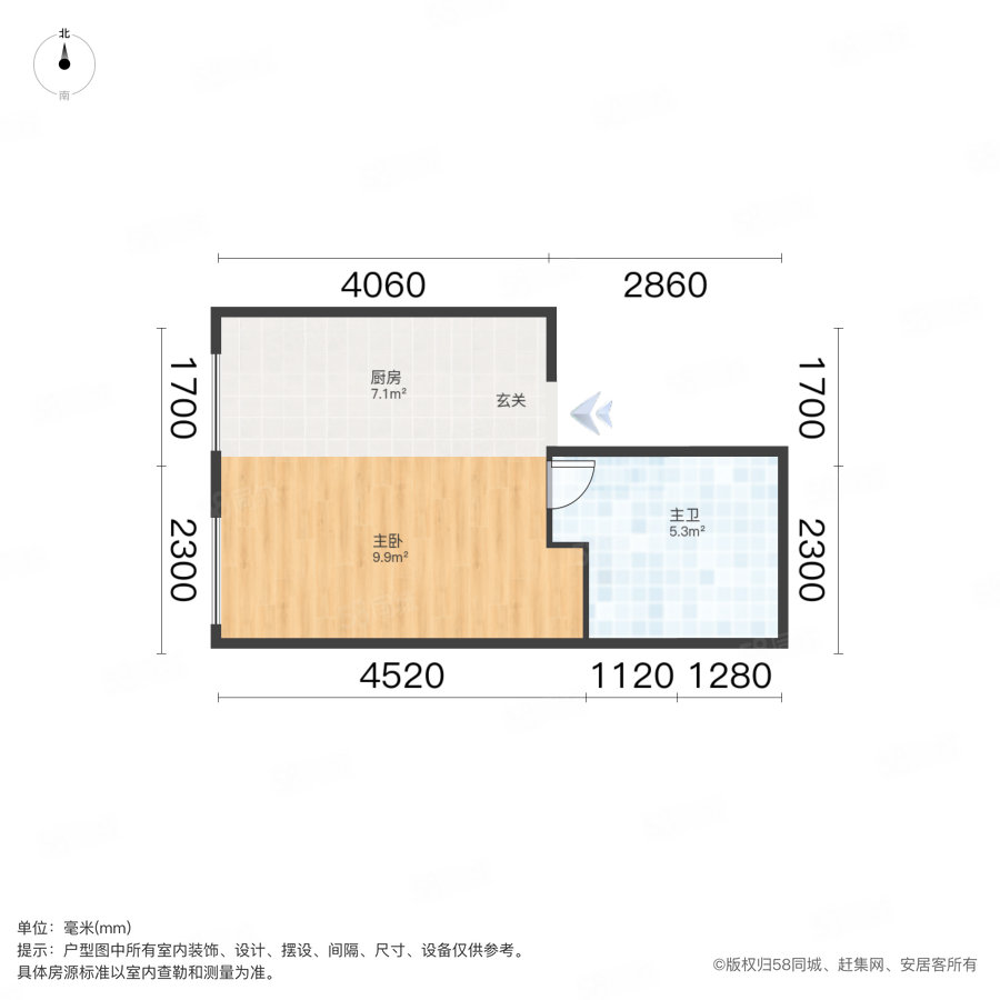 汇福庭苑1室1厅1卫34.69㎡西109万