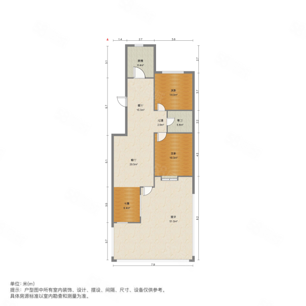 建邦原香溪谷2室2厅1卫97㎡南北120万