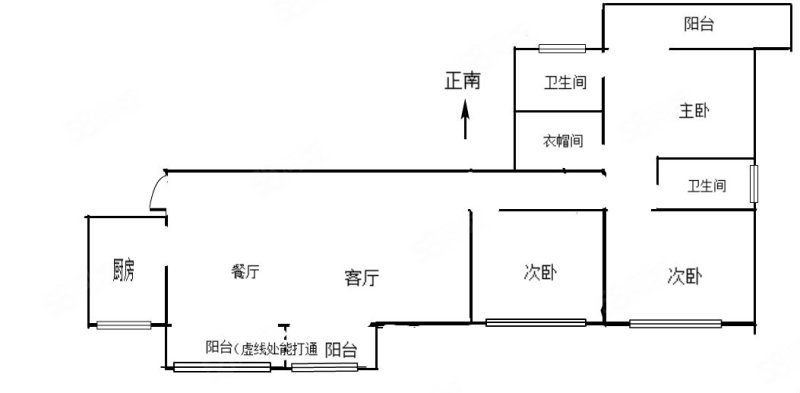 三金华都3室2厅2卫135.79㎡南北298万