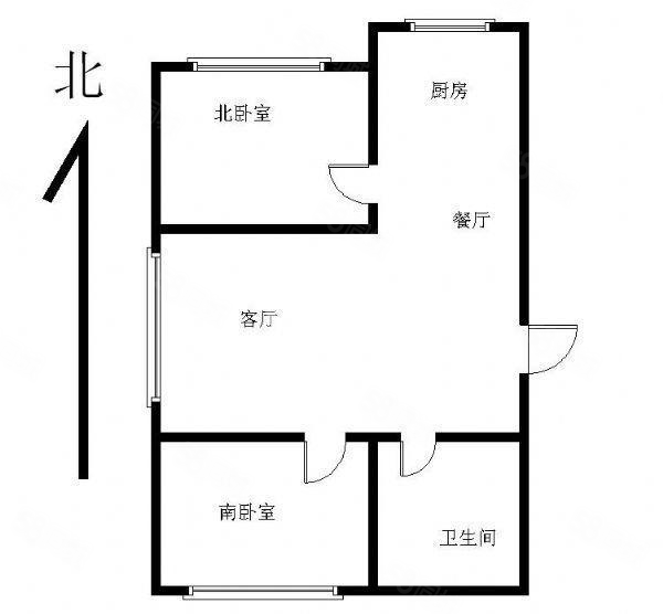 悦泰馨家2室1厅1卫68.3㎡南北125万