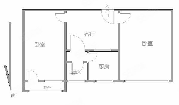 团结中生活区2室1厅1卫60㎡南32万