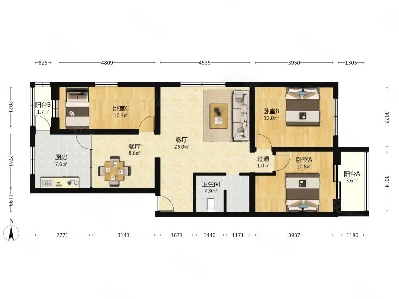 藝苑西街7號(hào)院3室2廳1衛(wèi)112.82㎡東西265萬(wàn)