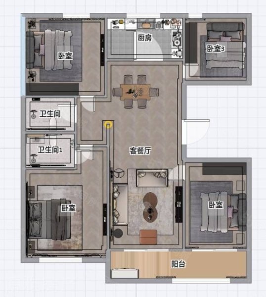 瀚香苑4室2厅2卫136.9㎡南北110万