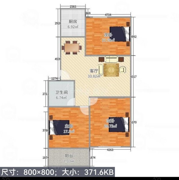 教苑名家3室2厅1卫100㎡南北45.9万