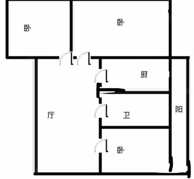 亚麻小区(北区)3室1厅1卫106.64㎡南北135万