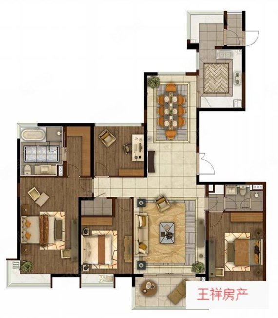 仁恒江湾天成4室2厅2卫205.34㎡南北1770万