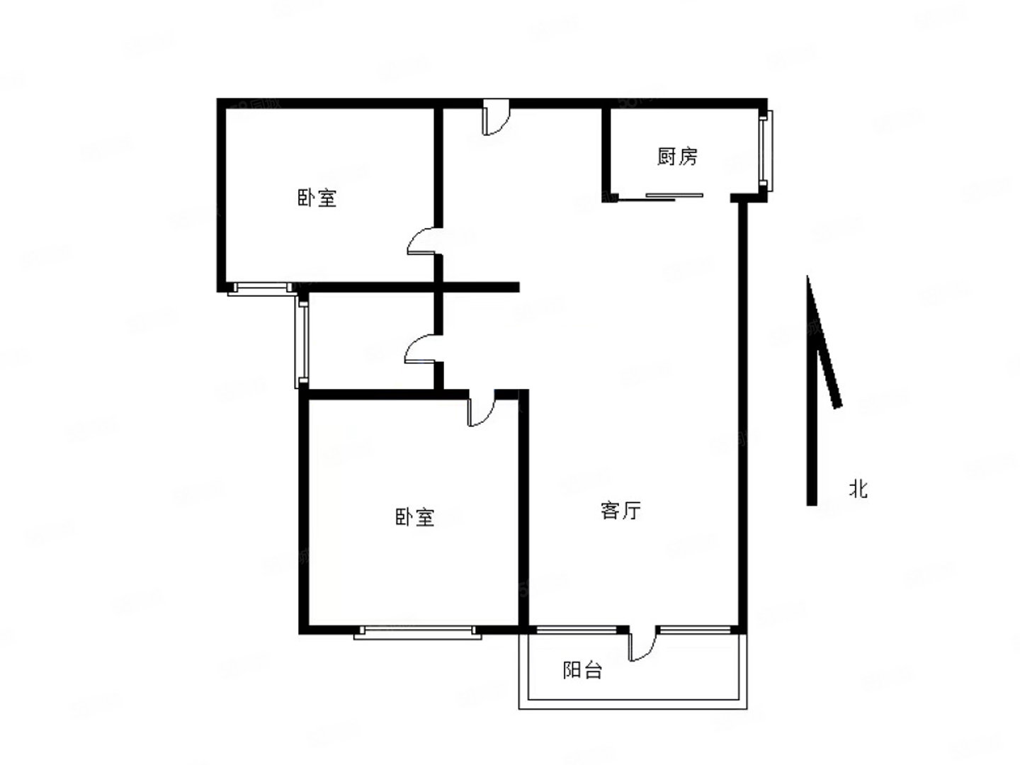 拉斐水岸2室2厅1卫89㎡南北53.5万