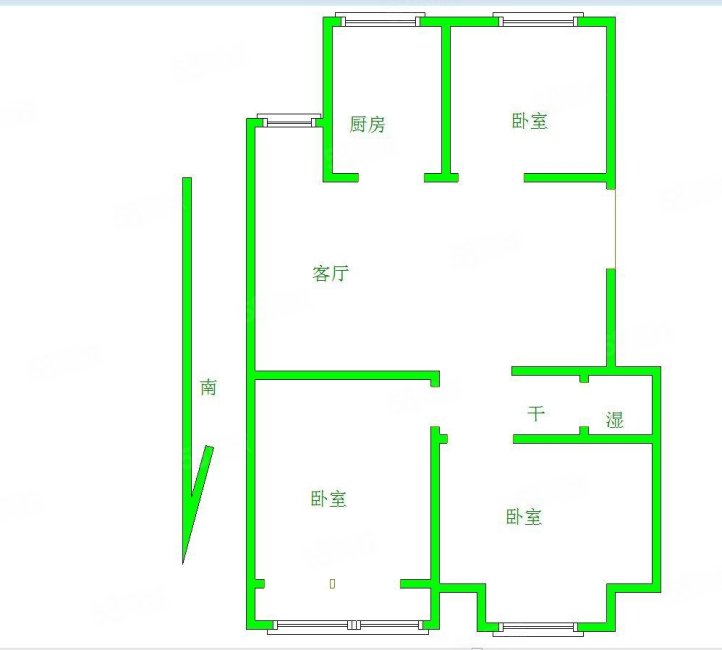 青年林公路局家属院3室2厅1卫87㎡南北75万