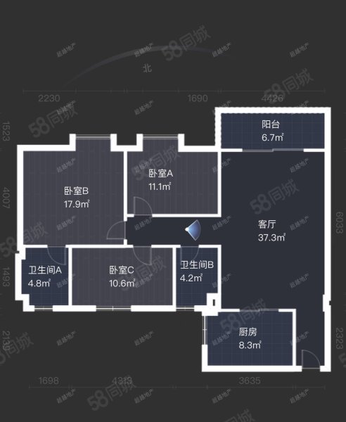 龙湾豪庭3室2厅2卫93㎡南75万