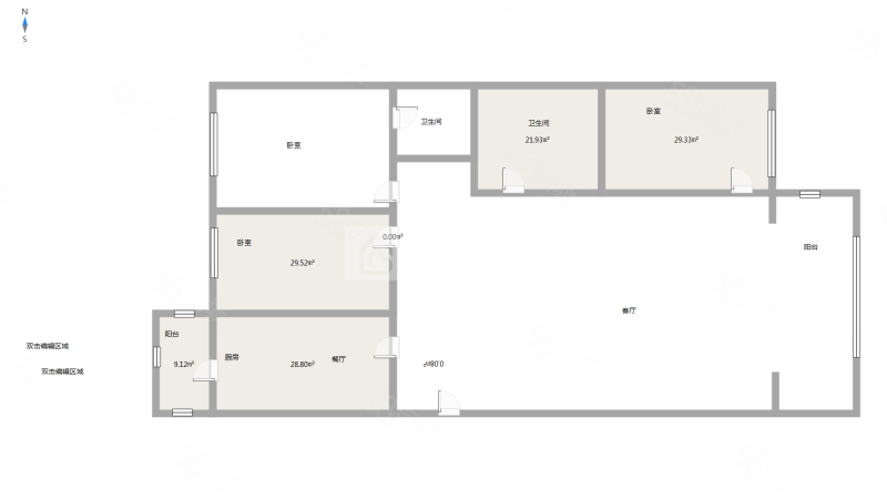 新新家园3室2厅2卫172.3㎡南北156万