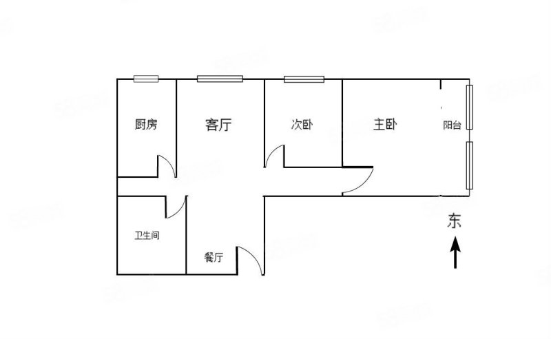 仁恒美林郡2室1厅1卫67.15㎡东南75万