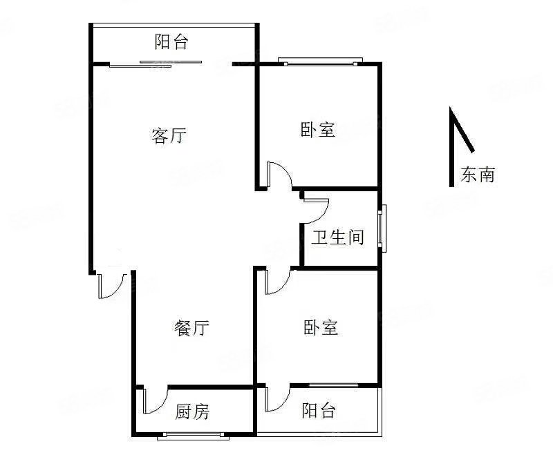 冶金花园2室2厅1卫91.01㎡东南63万