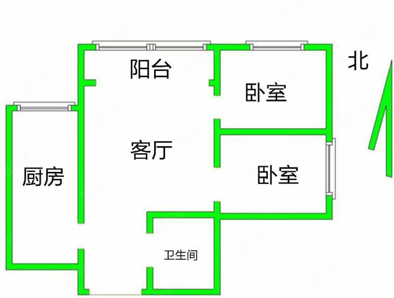 上拓幸福汇2室2厅1卫95㎡南北74.1万