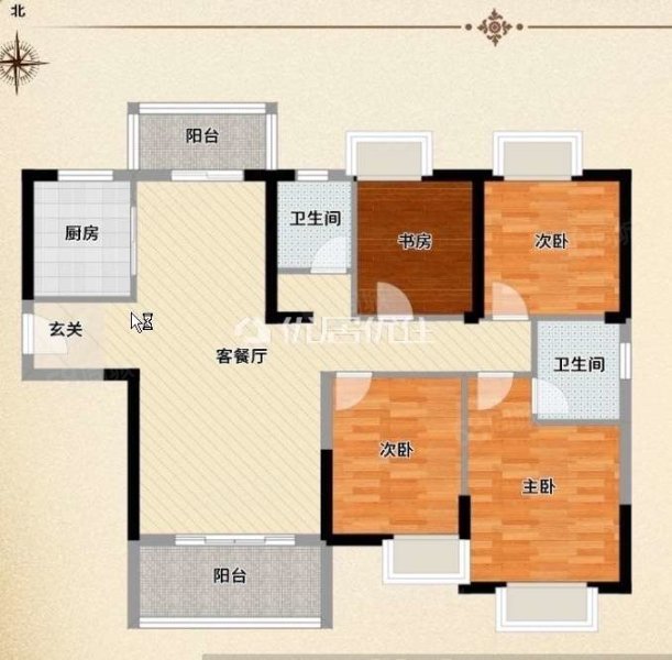 碧桂园御园4室2厅2卫129.14㎡西南72万