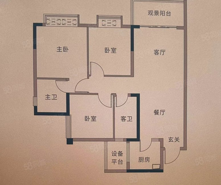 阳光国际城(江阳)4室3厅2卫148.52㎡南北188万