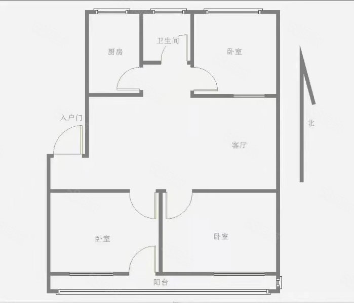 向水小区2室2厅1卫83㎡南北38万