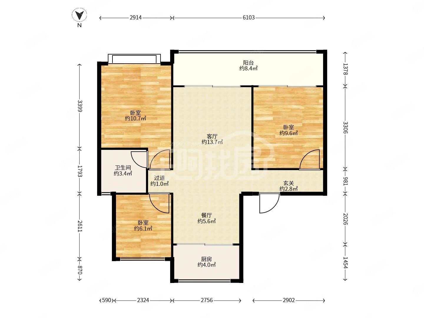 建阳建发央著 3室2厅 东南