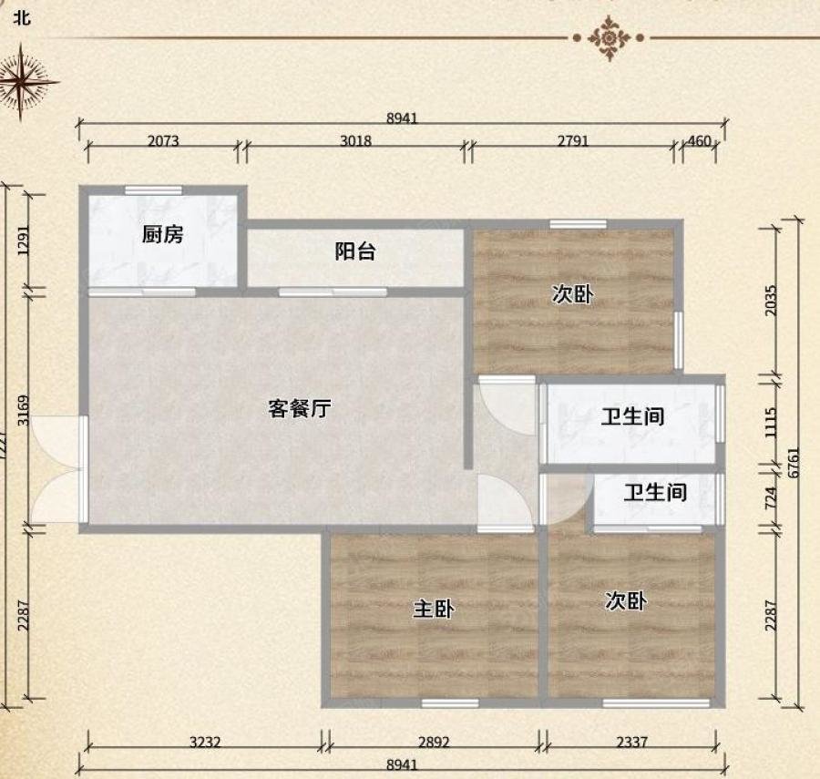 通泰景苑北区3室1厅2卫146㎡南183万