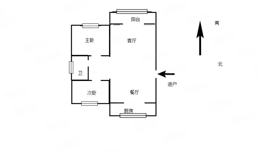 天盈星城2室2厅1卫86.14㎡南北36万