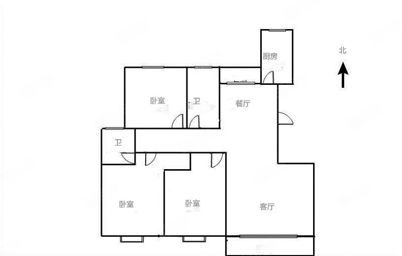 鹏程小区(埇桥)3室2厅2卫122㎡南北48万