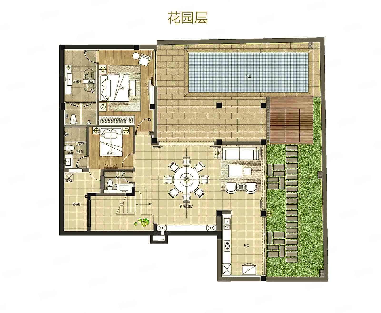 水岸君悦5室3厅7卫180㎡南北2420万